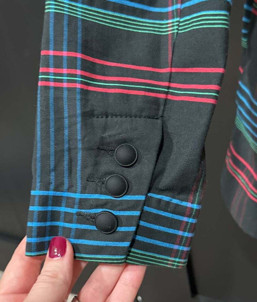 CAbi Holiday One Button Plaid Blazer Style 3850 - Picture 6 of 6